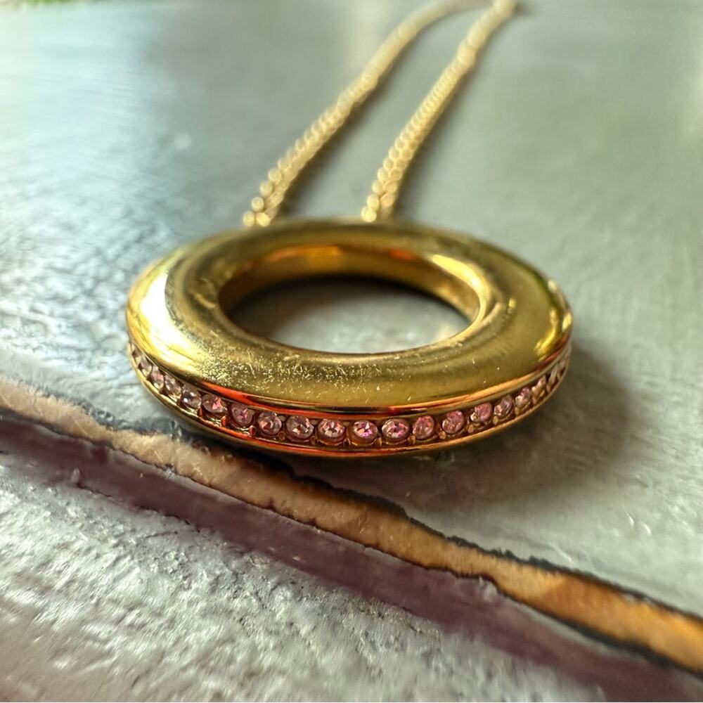 Michael Kors Gold Tone Ring Pendant Necklace - Picture 6 of 7